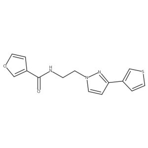 N-(2-(3-(thiophen-3-yl)-1H-pyrazol-1-yl)ethyl)furan-3-carboxamide Structure