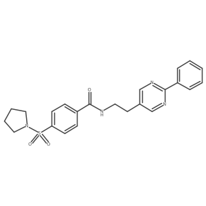 N-(2-(2-phenylpyrimidin-5-yl)ethyl)-4-(pyrrolidin-1-ylsulfonyl)benzamide Structure