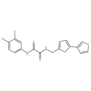 N-({[2,3'-bifuran]-5-yl}methyl)-N'-(3-chloro-4-fluorophenyl)ethanediamide结构式