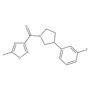 (3-(3-Fluorophenyl)pyrrolidin-1-yl)(5-methylisoxazol-3-yl)methanone结构式
