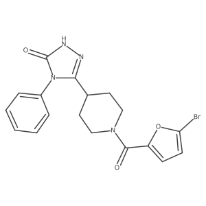 5-[1-(5-bromo-2-furoyl)piperidin-4-yl]-4-phenyl-2,4-dihydro-3H-1,2,4-triazol-3-one Structure