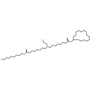 Cyclopentadecyl 8-((2-hydroxyethyl)(8-(nonyloxy)-8-oxooctyl)amino)octanoate结构式
