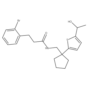 3-(2-bromophenyl)-N-((1-(5-(1-hydroxyethyl)thiophen-2-yl)cyclopentyl)methyl)propanamide Structure