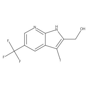 (3-Iodo-5-(trifluoromethyl)-1H-pyrrolo[2,3-B]pyridin-2-YL)methanol Structure