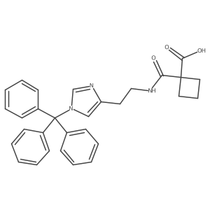 1-((2-(1-trityl-1H-imidazol-4-yl)ethyl)carbamoyl)cyclobutane-1-carboxylic acid Structure