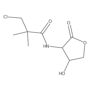 3-chloro-N-[(3S,4R)-4-hydroxy-2-oxooxolan-3-yl]-2,2-dimethylpropanamide结构式