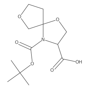 4-[(Tert-butoxy)carbonyl]-1,7-dioxa-4-azaspiro[4.4]nonane-3-carboxylic acid结构式
