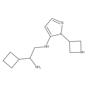 N2-[1-(azetidin-3-yl)-1H-pyrazol-5-yl]-1-cyclobutylethane-1,2-diamine Structure