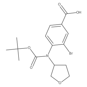 3-Bromo-4-{[(tert-butoxy)carbonyl](oxolan-3-yl)amino}benzoic acid结构式