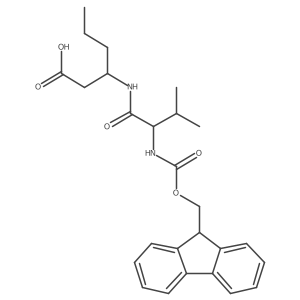 (3R)-3-[(2S)-2-({[(9H-fluoren-9-yl)methoxy]carbonyl}amino)-3-methylbutanamido]hexanoic acid结构式