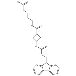 2-(2-{[3-({[(9H-fluoren-9-yl)methoxy]carbonyl}amino)cyclobutyl]formamido}ethoxy)acetic acid Structure