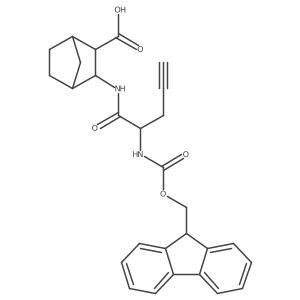 3-[2-({[(9H-fluoren-9-yl)methoxy]carbonyl}amino)pent-4-ynamido]bicyclo[2.2.1]heptane-2-carboxylic acid结构式