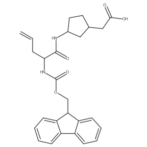 2-{3-[2-({[(9H-fluoren-9-yl)methoxy]carbonyl}amino)pent-4-enamido]cyclopentyl}acetic acid结构式
