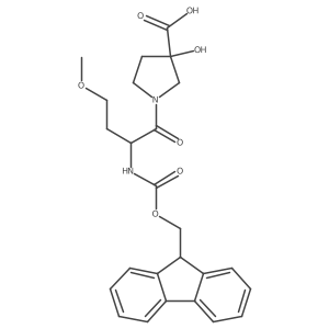 1-[2-({[(9H-fluoren-9-yl)methoxy]carbonyl}amino)-4-methoxybutanoyl]-3-hydroxypyrrolidine-3-carboxylic acid结构式