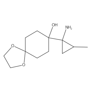 8-(1-Amino-2-methylcyclopropyl)-1,4-dioxaspiro[4.5]decan-8-ol结构式