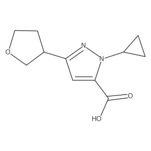 1-cyclopropyl-3-(oxolan-3-yl)-1H-pyrazole-5-carboxylic acid Structure