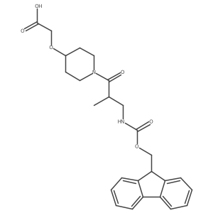 2-({1-[3-({[(9H-fluoren-9-yl)methoxy]carbonyl}amino)-2-methylpropanoyl]piperidin-4-yl}oxy)acetic acid Structure