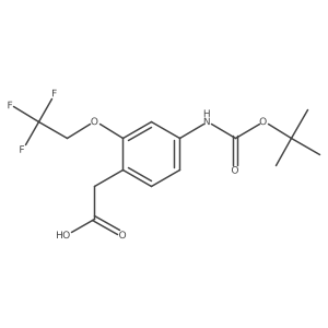 4-(Tert-butyloxycarbonylamino)-2-(2,2,2-trifluoroethoxy)-phenylacetic acid Structure