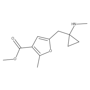 Methyl 2-methyl-5-{[1-(methylamino)cyclopropyl]methyl}furan-3-carboxylate结构式
