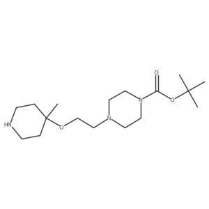 Tert-butyl 4-{2-[(4-methylpiperidin-4-yl)oxy]ethyl}piperazine-1-carboxylate结构式