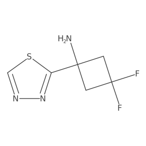 3,3-Difluoro-1-(1,3,4-thiadiazol-2-yl)cyclobutan-1-amine结构式