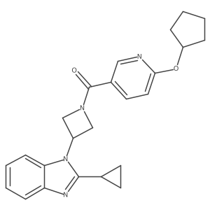 1-{1-[6-(cyclopentyloxy)pyridine-3-carbonyl]azetidin-3-yl}-2-cyclopropyl-1H-1,3-benzodiazole Structure