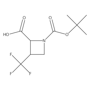 (2R,3R)-1-(tert-Butoxycarbonyl)-3-(trifluoromethyl)azetidine-2-carboxylic acid结构式