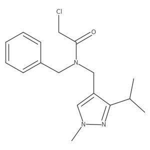 N-Benzyl-2-chloro-N-[(1-methyl-3-propan-2-ylpyrazol-4-yl)methyl]acetamide结构式