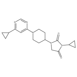 3-Cyclopropyl-1-[1-(6-cyclopropylpyrimidin-4-yl)piperidin-4-yl]imidazolidine-2,4-dione Structure