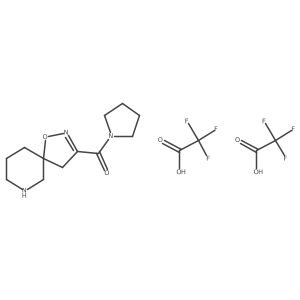3-(Pyrrolidine-1-carbonyl)-1-oxa-2,7-diazaspiro[4.5]dec-2-ene; bis(trifluoroacetic acid) Structure