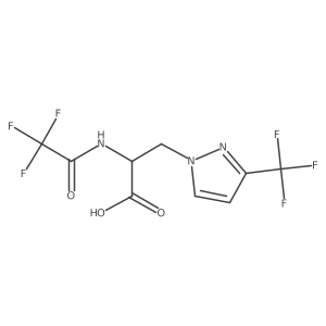 2-(2,2,2-trifluoroacetamido)-3-[3-(trifluoromethyl)-1H-pyrazol-1-yl]propanoic acid结构式