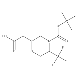 2-(4-(tert-Butoxycarbonyl)-5-(trifluoromethyl)morpholin-2-yl)acetic acid Structure