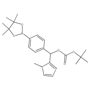 Carbonic acid tert-butyl ester (1-methyl-1H-imidazol-2-yl)-[4-(4,4,5,5-tetramethyl-[1,3,2]dioxaborolan-2-yl)-phenyl]-methyl ester Structure