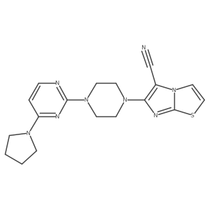 6-{4-[4-(Pyrrolidin-1-yl)pyrimidin-2-yl]piperazin-1-yl}imidazo[2,1-b][1,3]thiazole-5-carbonitrile结构式