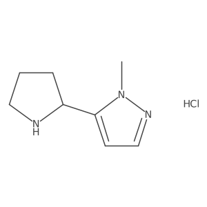 1-methyl-5-(pyrrolidin-2-yl)-1H-pyrazole hydrochloride结构式
