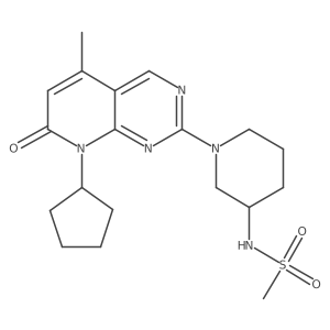 N-(1-{8-cyclopentyl-5-methyl-7-oxo-7H,8H-pyrido[2,3-d]pyrimidin-2-yl}piperidin-3-yl)methanesulfonamide结构式
