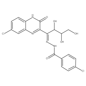 4-Chloro-N'-[1-(7-chloro-3-oxo-3,4-dihydroquinoxalin-2-yl)-2,3,4-trihydroxybutylidene]benzohydrazide Structure