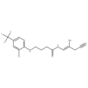 4-{[3-chloro-5-(trifluoromethyl)-2-pyridinyl]amino}-N'-(2-cyanoethanimidoyl)butanohydrazide结构式
