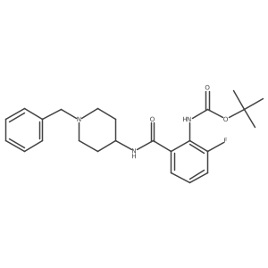 tert-Butyl 2-(1-benzylpiperidin-4-ylcarbamoyl)-6-fluorophenylcarbamate Structure