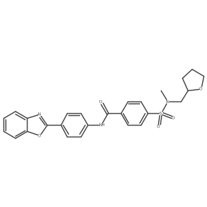N-(4-(benzo[d]oxazol-2-yl)phenyl)-4-(N-methyl-N-((tetrahydrofuran-2-yl)methyl)sulfamoyl)benzamide Structure