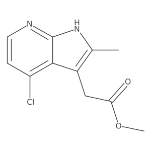 methyl 2-(4-chloro-2-methyl-1H-pyrrolo[2,3-b]pyridin-3-yl)acetate Structure