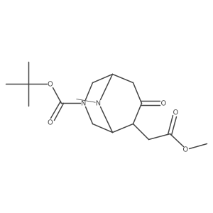 rel-tert-Butyl (1R,5S,6S)-6-(2-methoxy-2-oxoethyl)-9-methyl-7-oxo-3,9-diazabicyclo[3.3.1]nonane-3-carboxylate Structure
