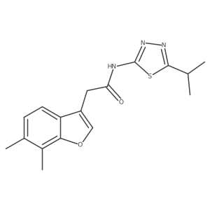 2-(6,7-dimethyl-1-benzofuran-3-yl)-N-[5-(propan-2-yl)-1,3,4-thiadiazol-2-yl]acetamide结构式