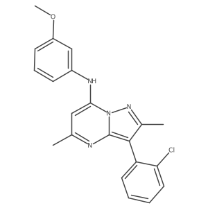3-(2-chlorophenyl)-N-(3-methoxyphenyl)-2,5-dimethylpyrazolo[1,5-a]pyrimidin-7-amine结构式