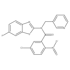5-chloro-N-(6-fluorobenzo[d]thiazol-2-yl)-2-nitro-N-(pyridin-3-ylmethyl)benzamide结构式