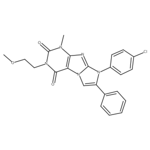 8-(4-chlorophenyl)-3-(2-methoxyethyl)-1-methyl-7-phenyl-1H-imidazo[2,1-f]purine-2,4(3H,8H)-dione结构式