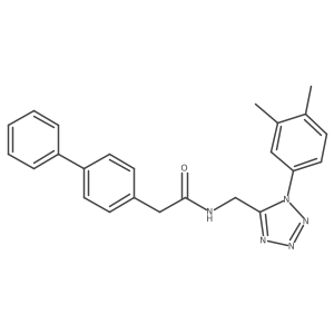 2-([1,1'-biphenyl]-4-yl)-N-((1-(3,4-dimethylphenyl)-1H-tetrazol-5-yl)methyl)acetamide结构式