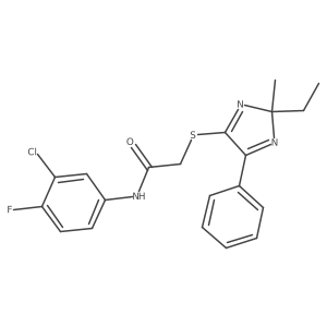 N-(3-chloro-4-fluorophenyl)-2-[(2-ethyl-2-methyl-5-phenyl-2H-imidazol-4-yl)sulfanyl]acetamide Structure
