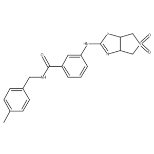 3-({5,5-dioxo-3aH,4H,6H,6aH-5lambda6-thieno[3,4-d][1,3]thiazol-2-yl}amino)-N-[(4-methylphenyl)methyl]benzamide结构式