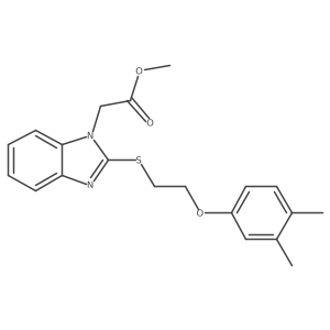 Methyl 2-{2-[2-(3,4-dimethylphenoxy)ethylthio]benzimidazolyl}acetate Structure